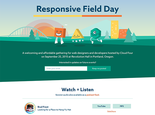 The single page Responsive Field Day site.